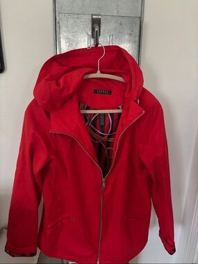 Lauren Ralph Lauren Bright Red Hooded Utility Spring/Fall Jacket